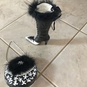 Boot and purse Christmas ornaments